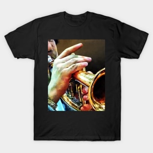 Music - Man Playing Trumpet Closeup T-Shirt